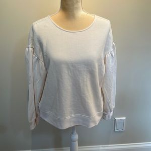 Rebecca Minkoff Puff Sleeve Low Back Sweatshirt NEW